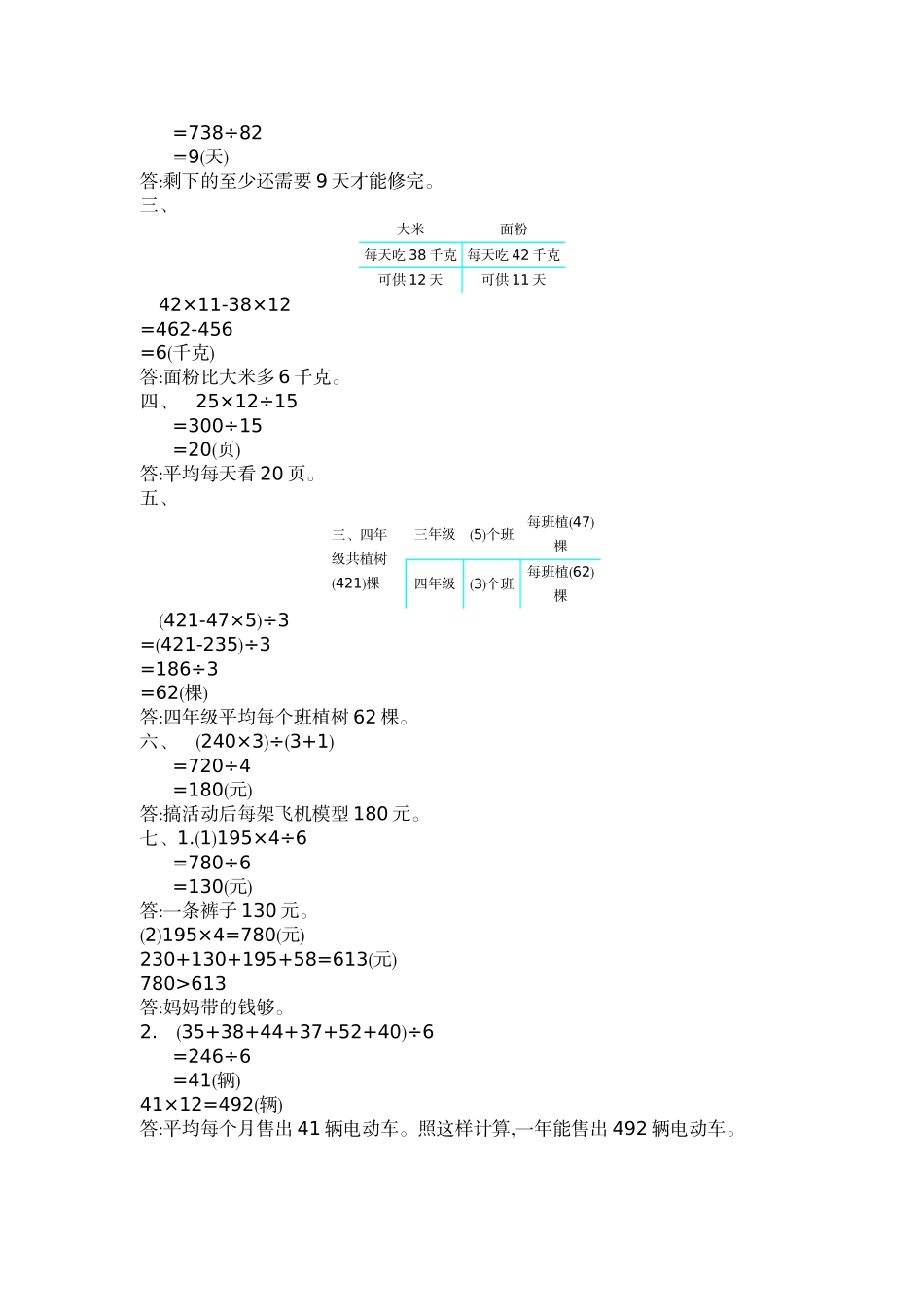 小学四年级上册四（上）苏教版数学第五单元测试卷.2.docx_第3页