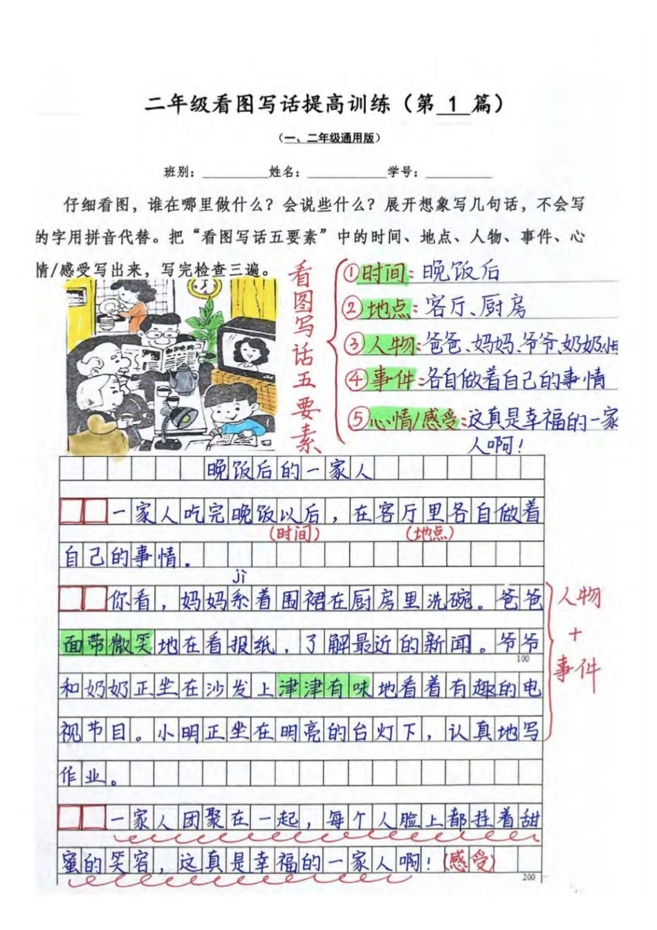 小学二年级上册04一二年级看图写话30篇手写参考范文.pdf_第1页