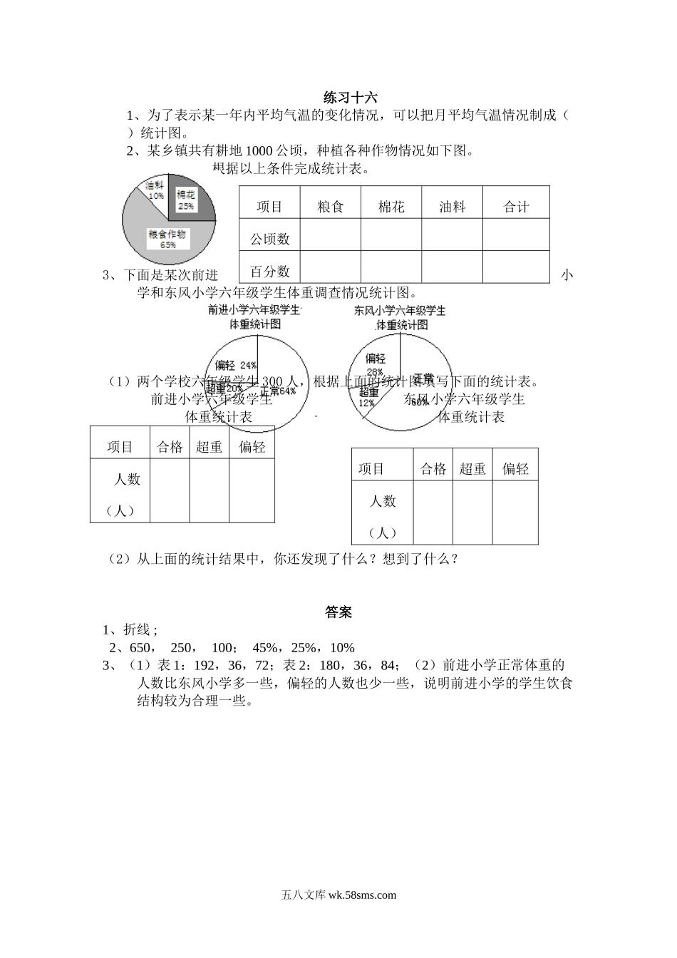 小学六年级下册4.5 练习十六.doc_第1页