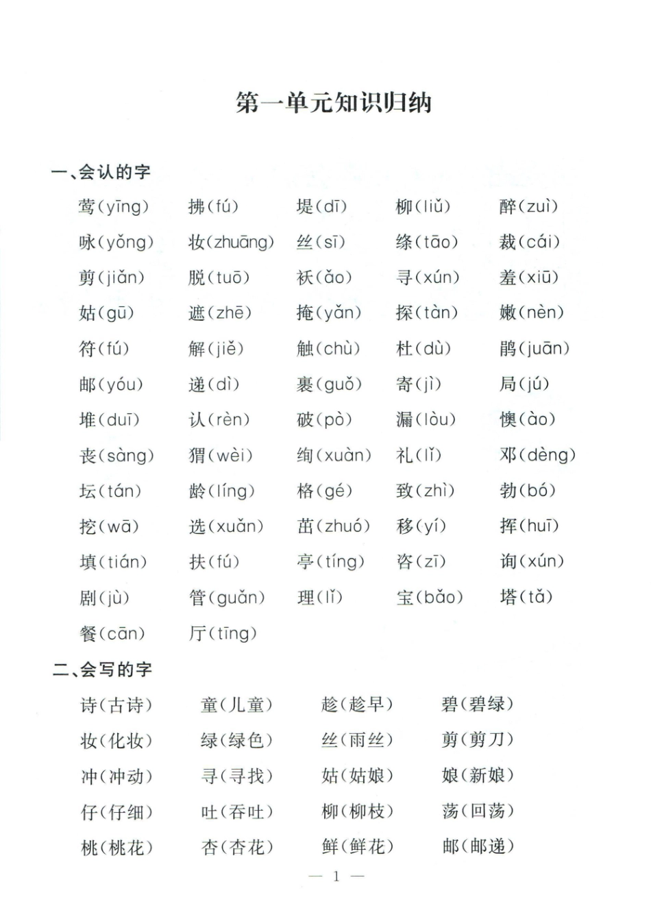 小学二年级下册❤二（下）语文孟建平期末复习手册.pdf_第2页