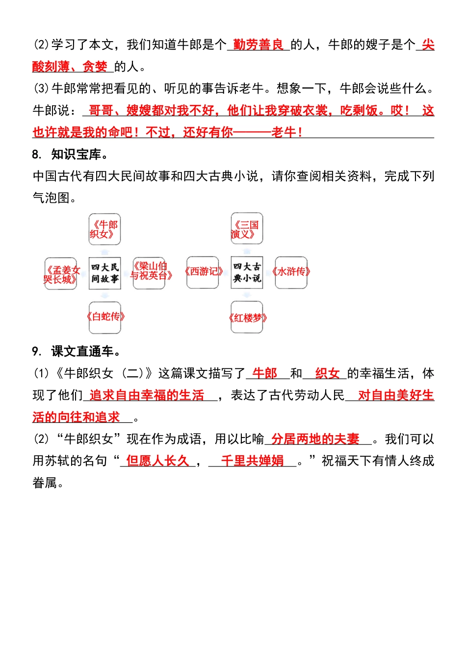 小学五年级上册五年级上册语文第三单元课文理解填空 有答案.pdf_第3页