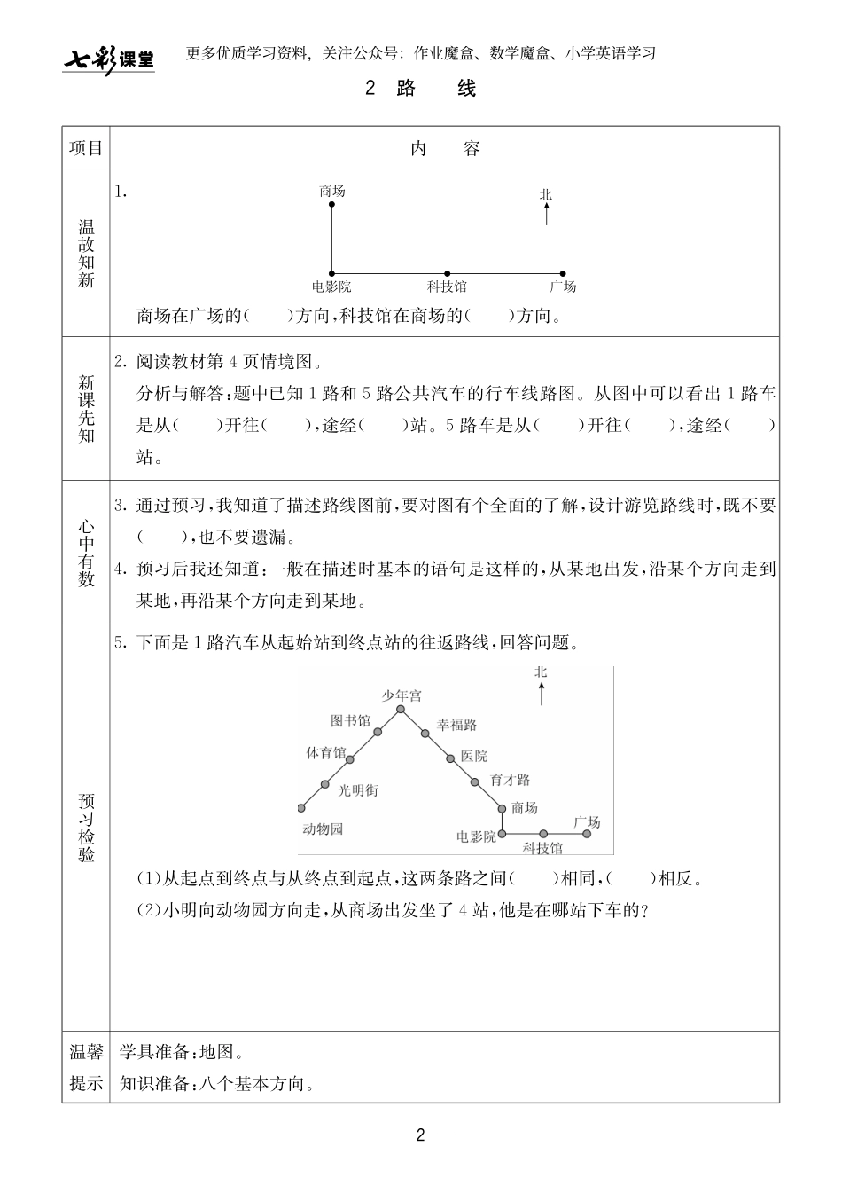 小学五年级上册20秋冀教版数学五年级上册预习卡.pdf_第3页