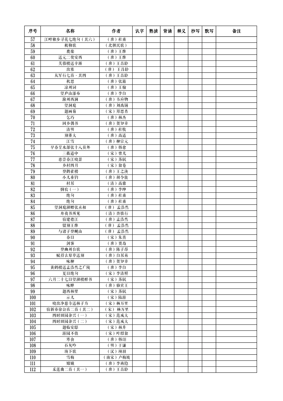 小学二年级上册大字版-300首古诗（目录，记忆曲线，一页一首大字）.pdf_第3页