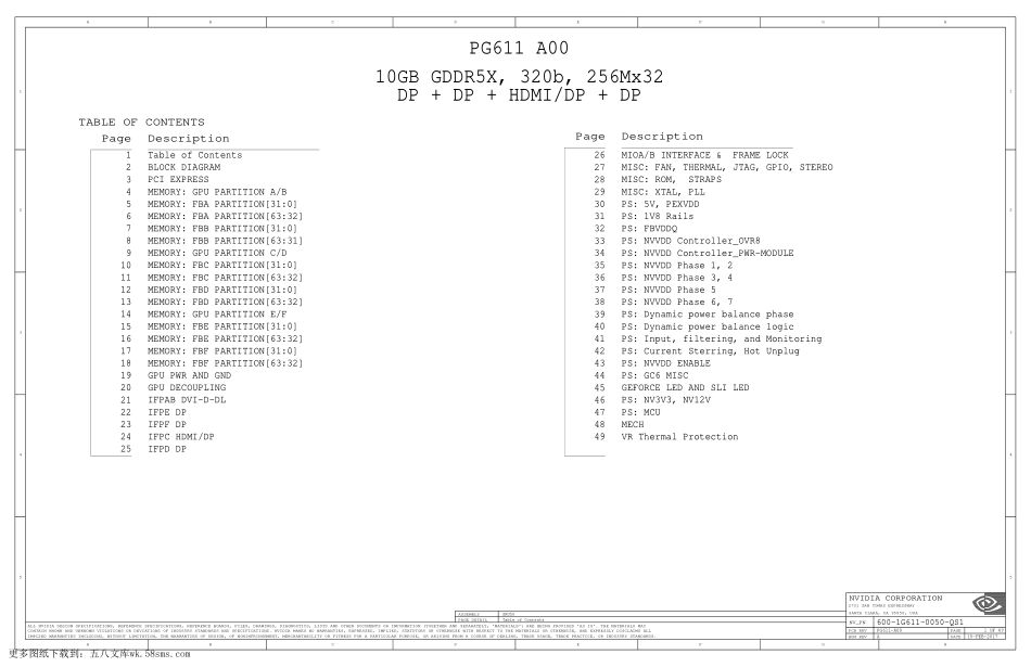 显卡电路图纸_GeForce GTX 1080 Ti PG611 RevA00_显卡电路图.pdf_第1页