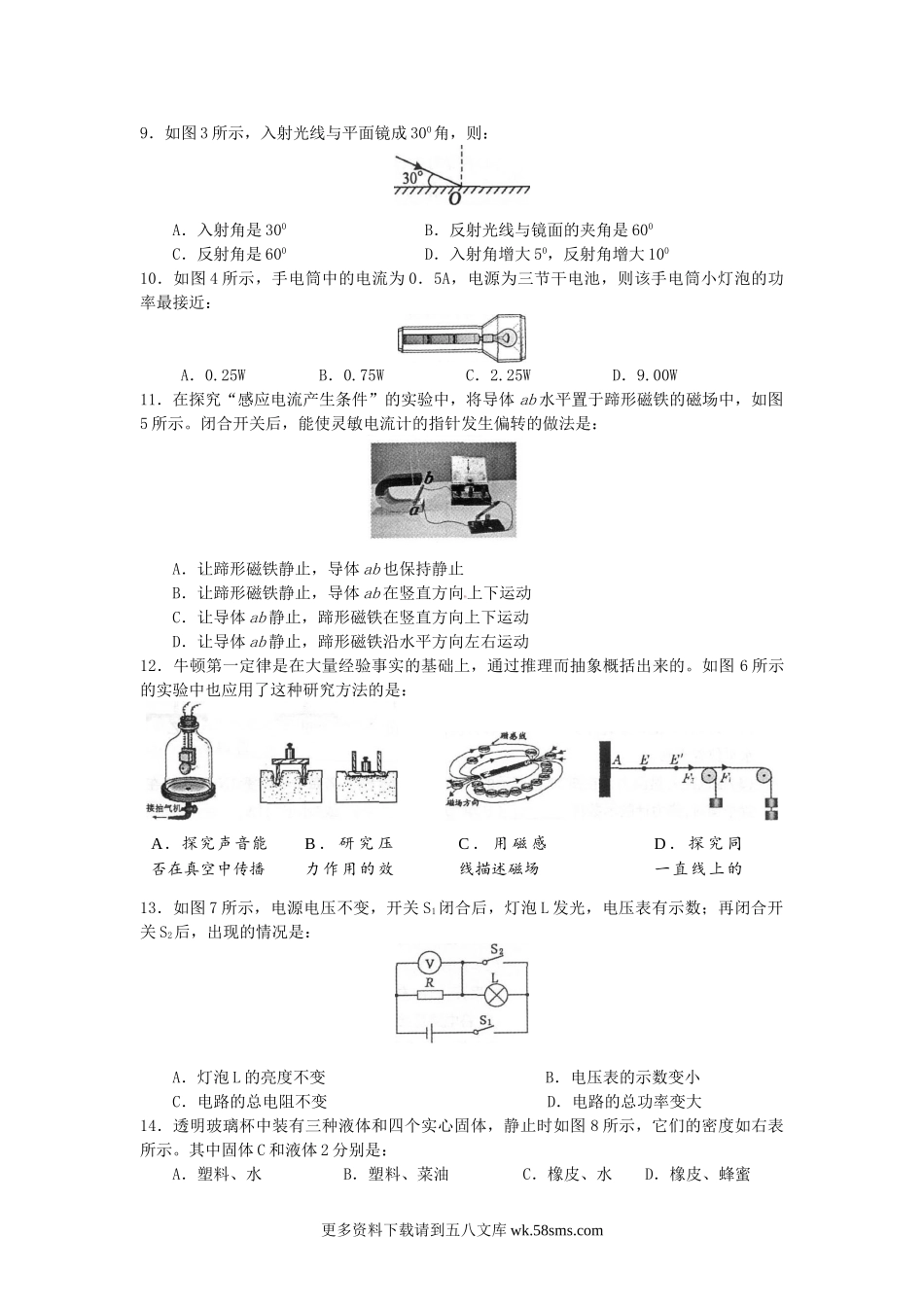 2012年福建省福州市中考物理真题及答案10页.doc_第2页