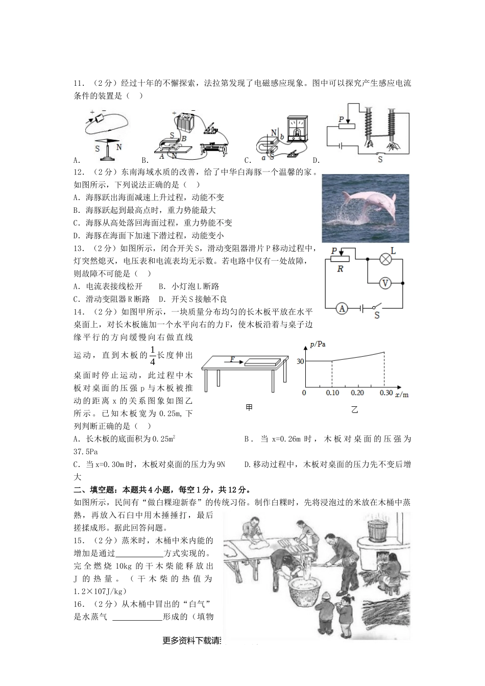 2023年福建中考物理试题及答案.docx_第2页