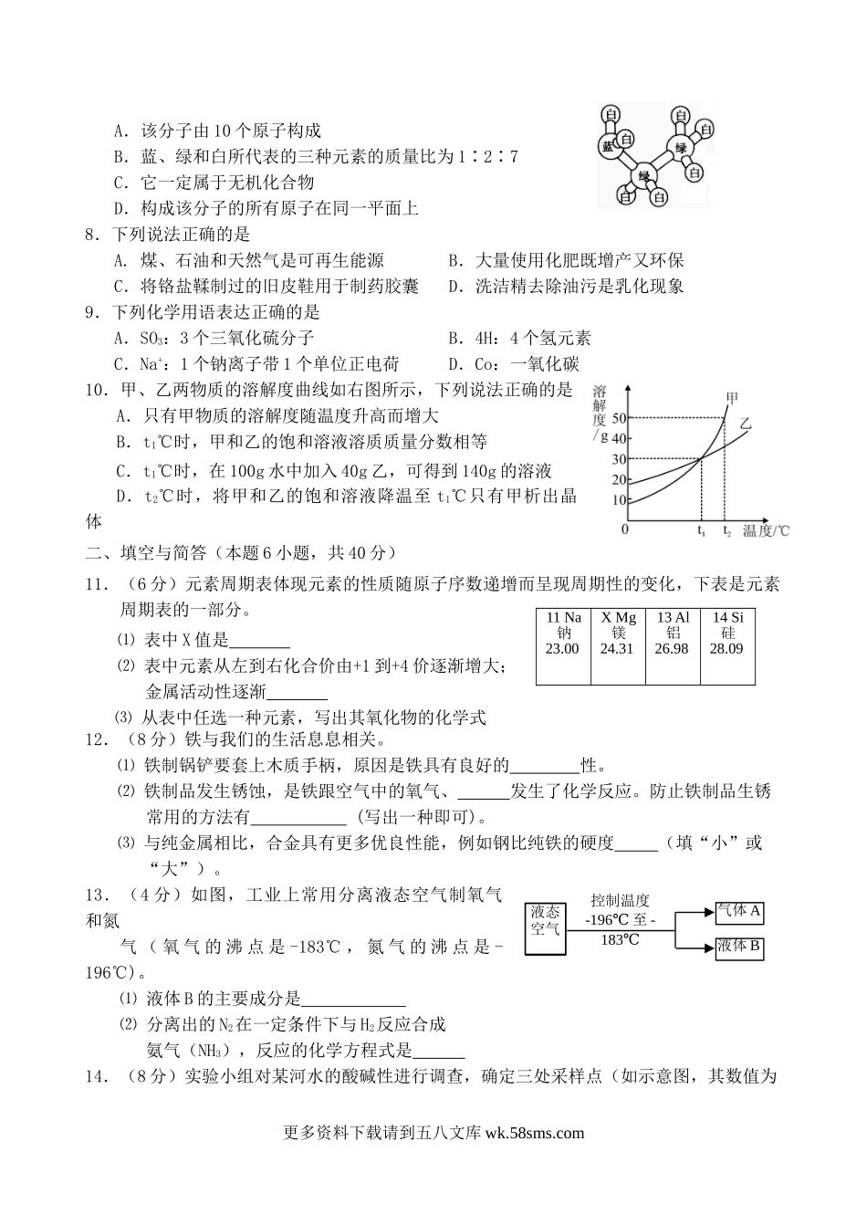 2012年福建省南平市中考化学真题及答案7页.doc_第2页