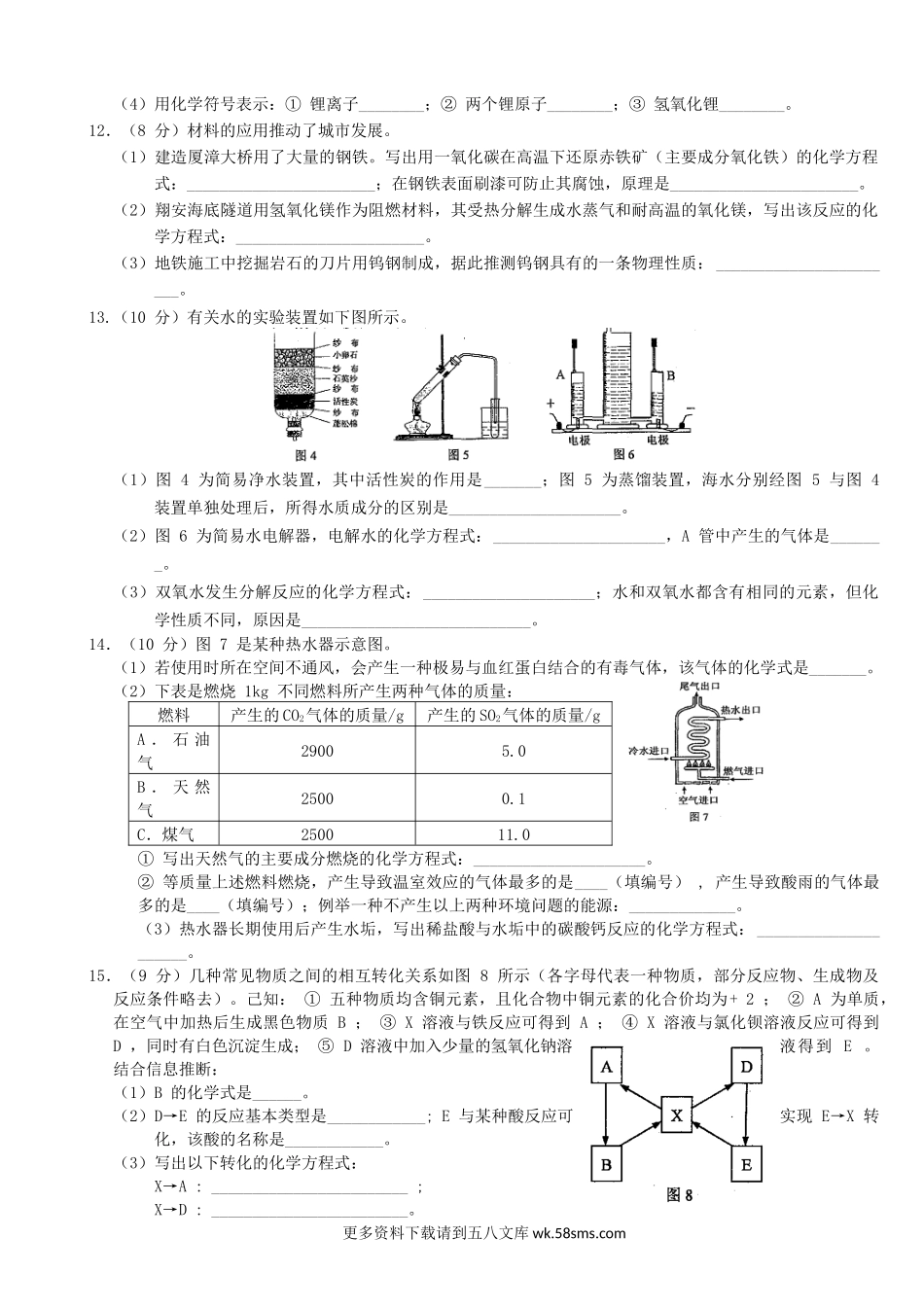 2013年福建省厦门市中考化学真题及答案6页.doc_第2页