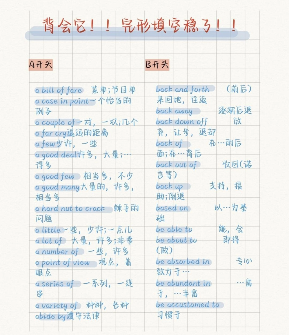 背会它！！你的完形填空就稳了英语 完形填空 英语没那么难.pdf_第1页