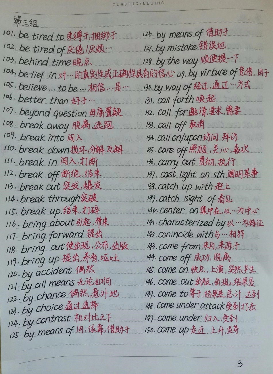 反反复复的把这篇词汇背熟之后，你会发现你的英语阅读理解就像开了挂一样，刷到了就开始背，一切都还来得及英语 阅读理解 手写笔记.pdf_第3页