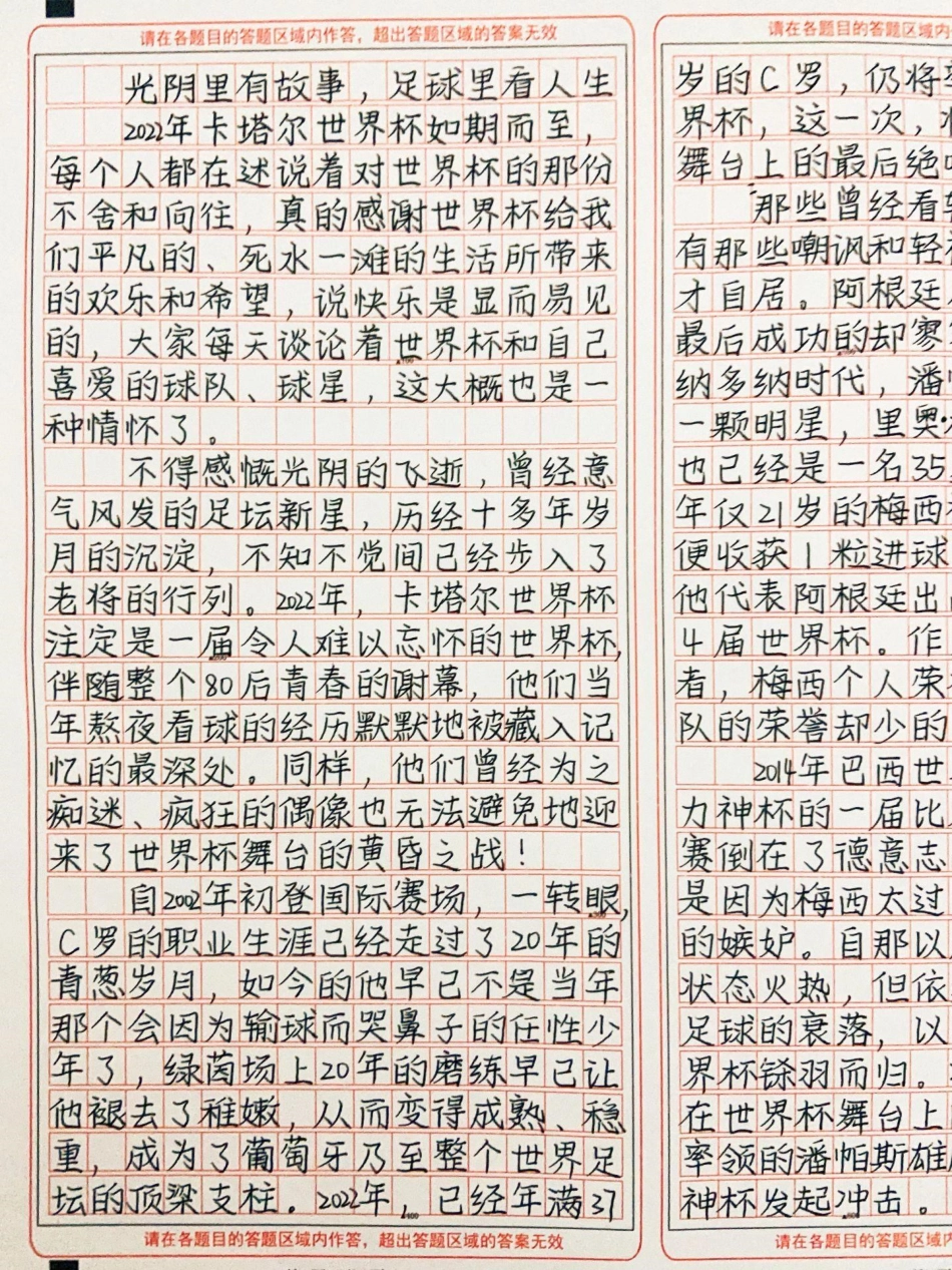 关于震撼人心的世界杯文章《光阴里有故事，足球里看人生》作文.pdf_第1页