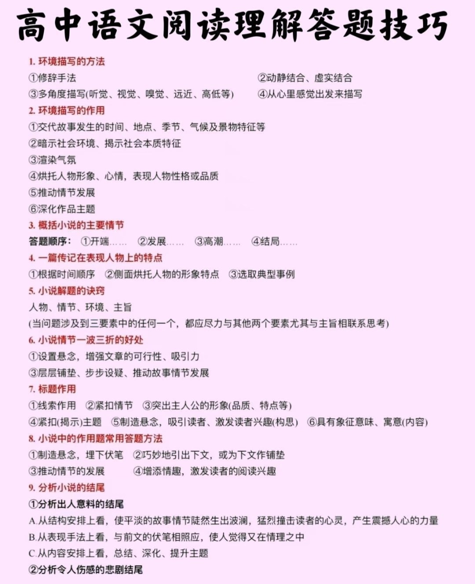 刷到这个就代表你的语文成绩要好起来了，背熟语文考试狂涨分语文 阅读理解 知识点总结.pdf_第1页