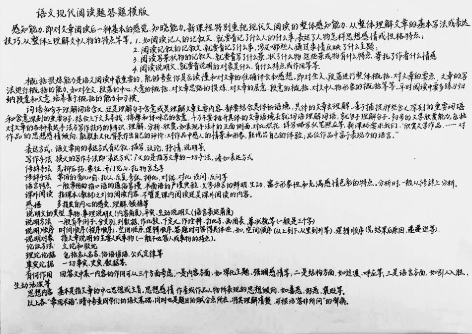 语文课本上没有的阅读理解答题技巧！背了接下来的期中考就用起来！语文.pdf_第1页