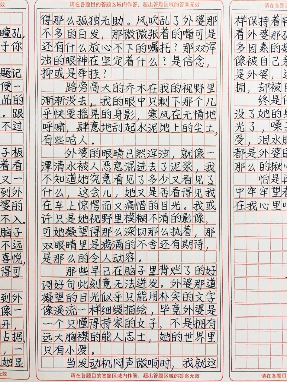 这篇作文看哭了《那一幕，让我难忘》一回首，便蓦然撞进你的瞳孔，伴着你的凝望，只愿自己无愧于你的目光作文.pdf_第2页