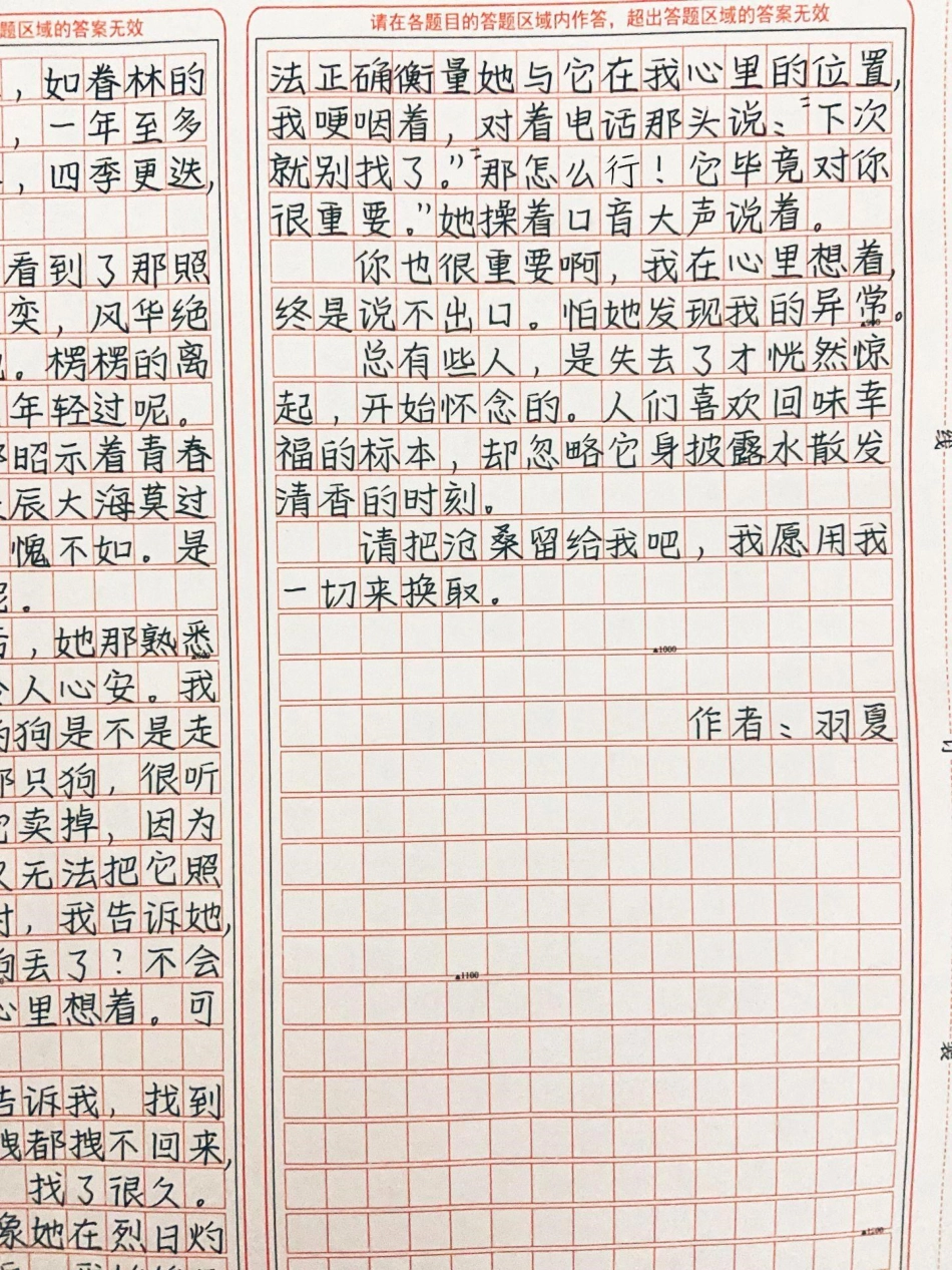 这篇作文太绝了《请把沧桑留给我》月亮，月亮，你能照见南边，也能照见北边，照见她你跟她说一声，就说我想她了作文.pdf_第3页