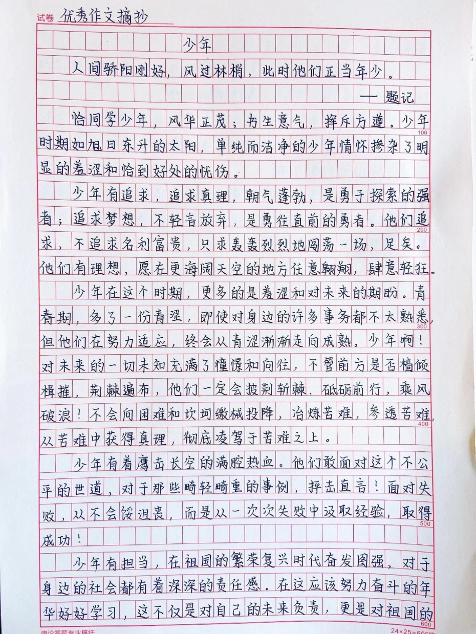 真的太喜欢这篇作文了《少年》附带关于少年的作文素材作文 作文素材.pdf_第1页