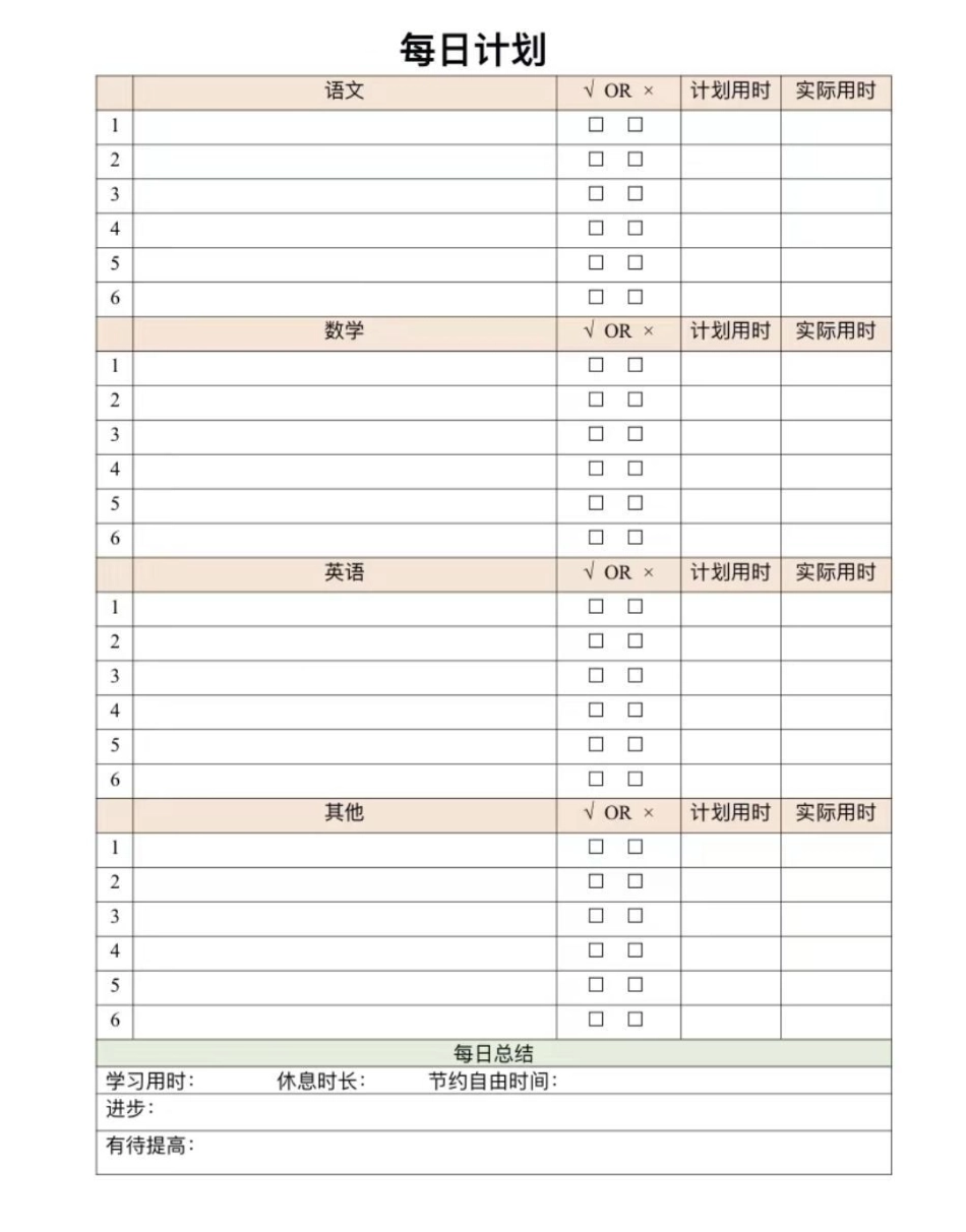 最全计划表，再也不用担心学习时间规划啦干货分享 学习计划.pdf_第1页