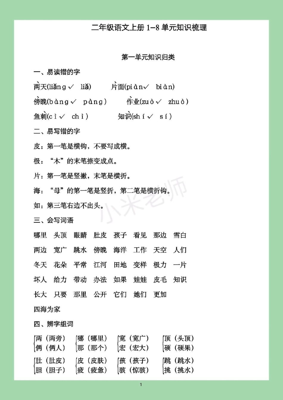 必考考点  二年级语文全册知识点 家长一定要为孩子保存晨读，这些都是考点.pdf_第2页