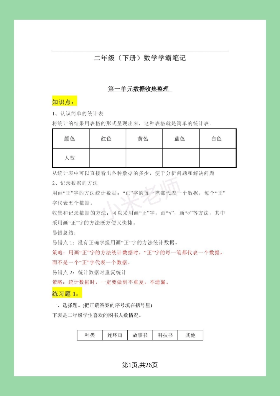 必考考点 二年级数学学霸笔记  家长为孩子保存练习可打印.pdf_第2页