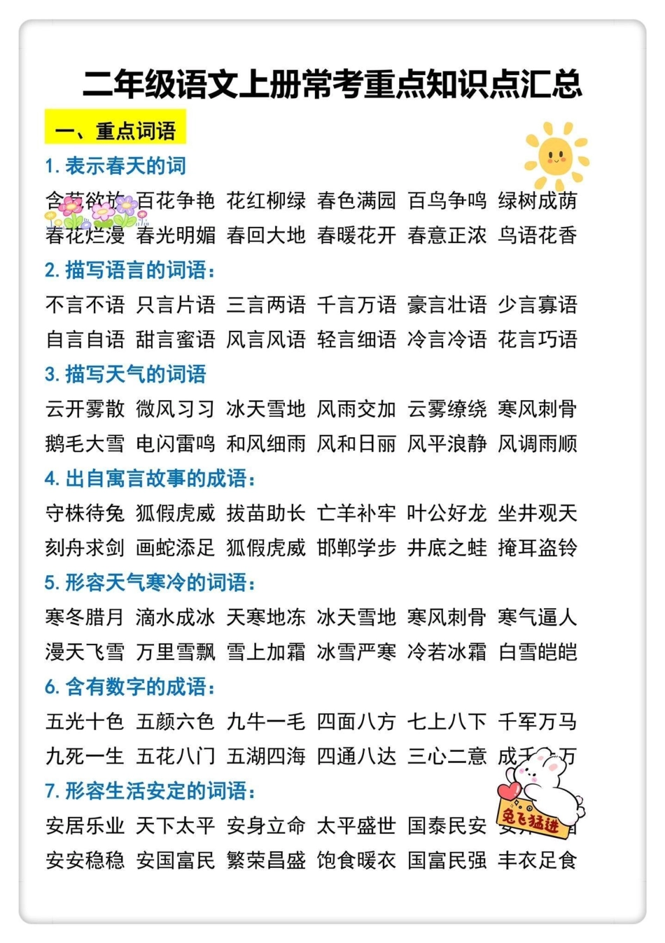 部编版二年级上册语文1-8单元知识点总结。部编版二年级上册语文1-8单元知识点总结 二年级上册语文 知识点总结 必考考点 词语积累 学霸秘籍.pdf_第1页