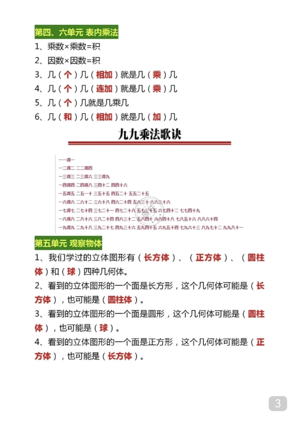 二年级 二年级数学 知识点总结  电子版可打印.pdf_第3页