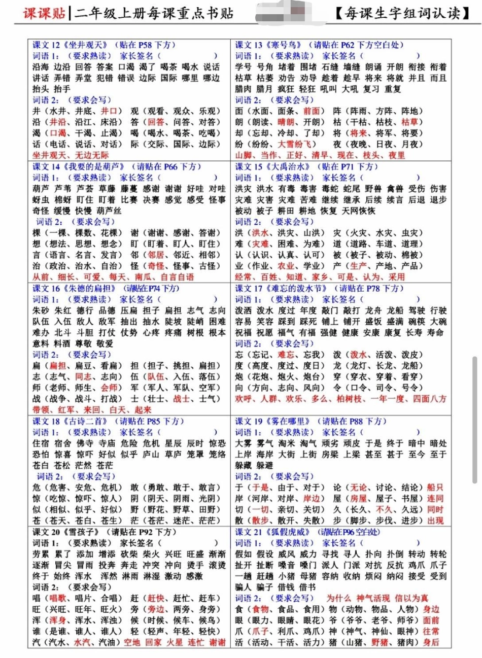 二年级上册课课贴。 语文 小学语文 二年级 二年级语文.pdf_第2页