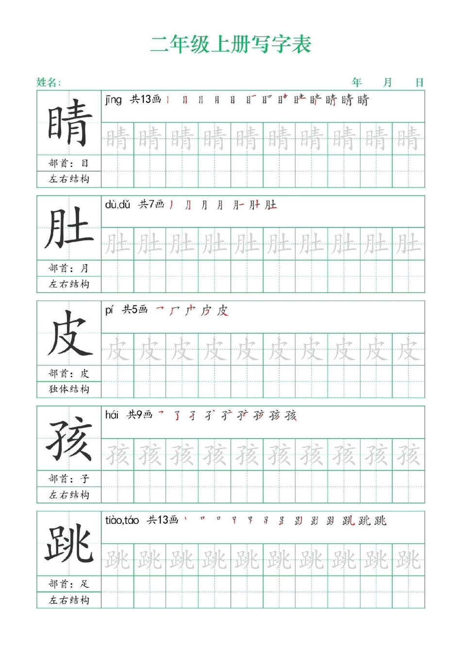 二年级上册练字帖（一）二年级上册语文练字帖 写字表笔顺  学霸秘籍.pdf_第2页