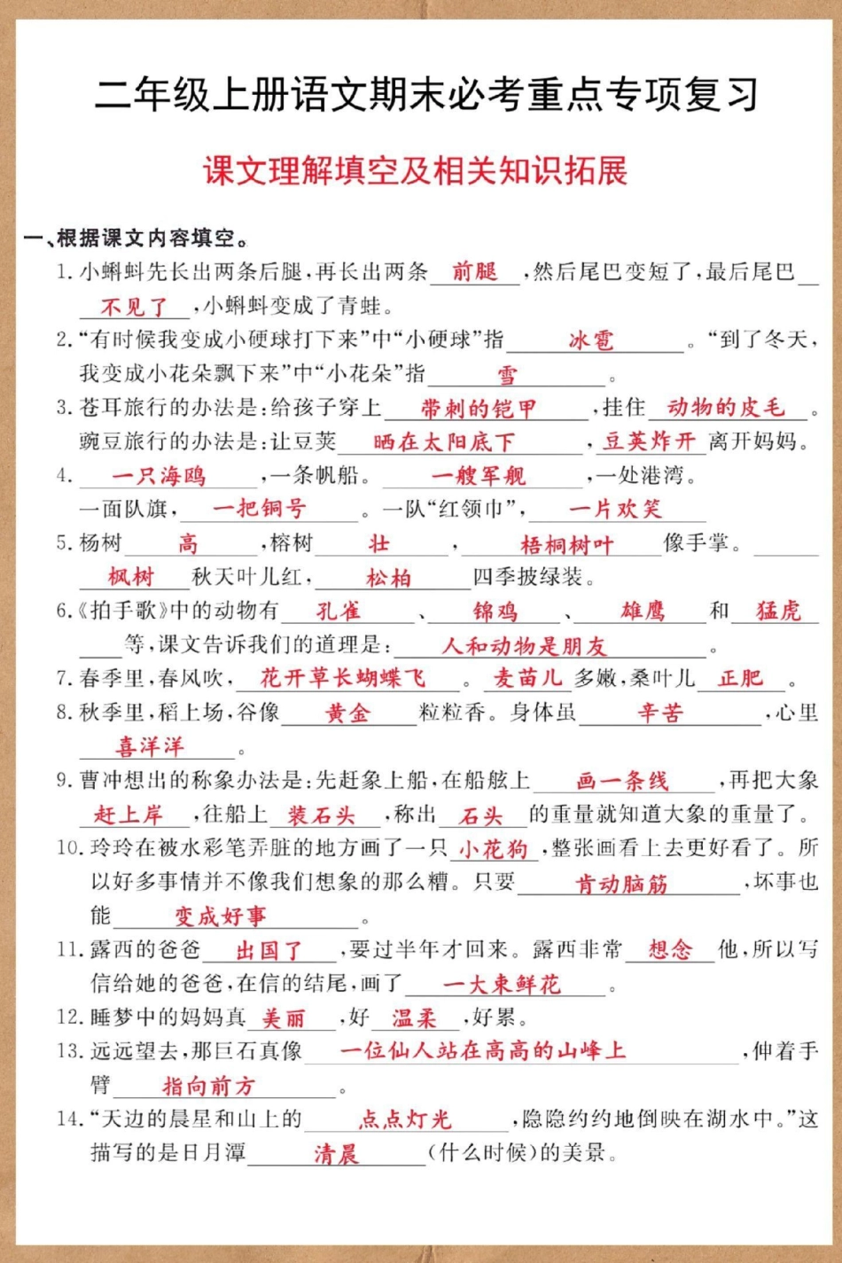 二年级上册期末重点专项复习。期末复习 二年级上册语文 必考考点 二年级 二年级语文.pdf_第2页