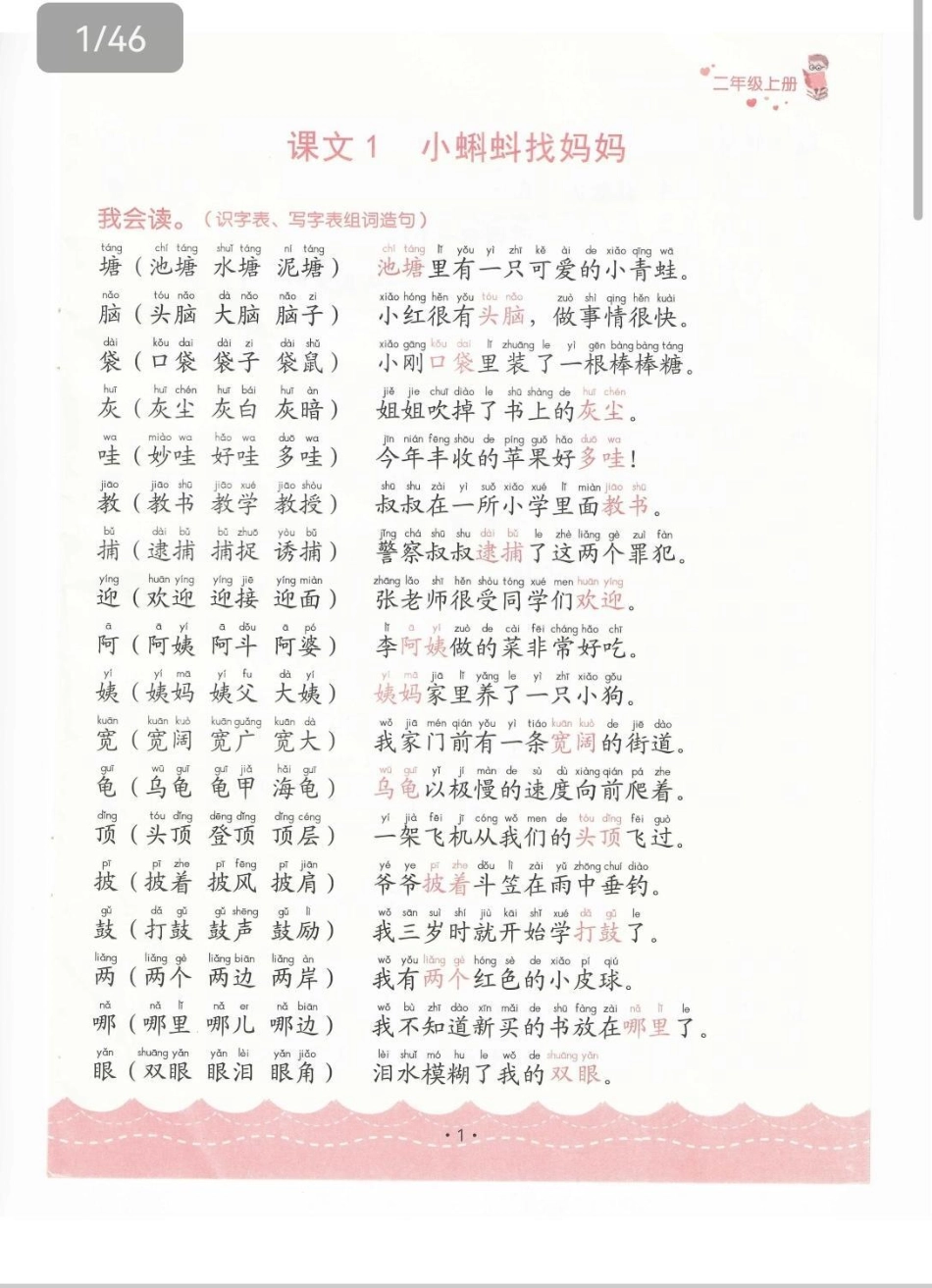 二年级上册生字组词造句本，管用。生字组词造句本，可以作文晨读资料，每天阅读15分钟。语文  学习 作文素材 同步生字.pdf_第1页