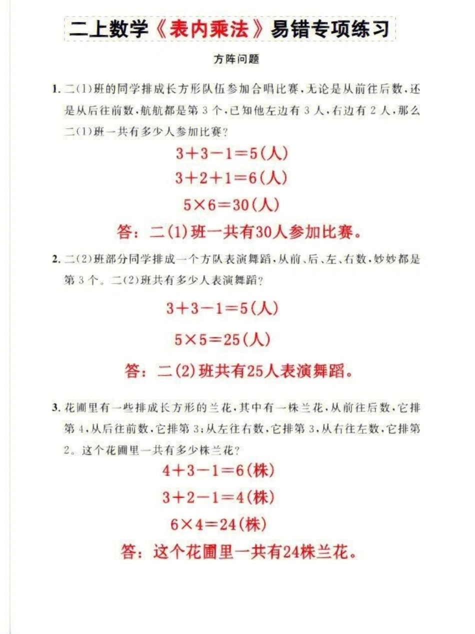 二年级上册数学必考表内乘法易错专项练习题 学习 二年级数学重点归纳 小学数学速算技巧.pdf_第3页