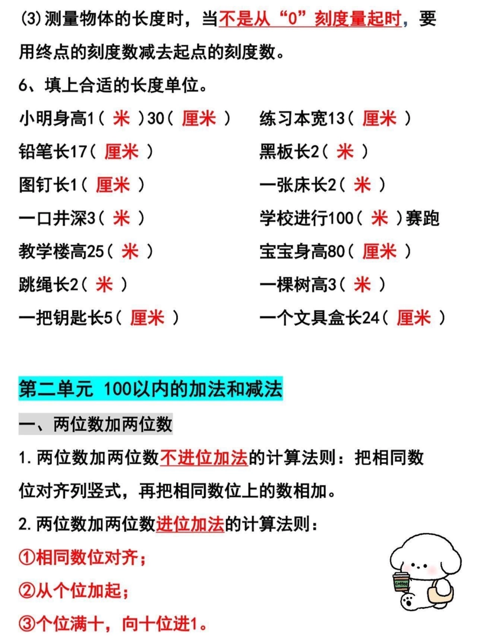 二年级上册数学单元知识点归纳。二年级上册数学知识点汇总，老师给大家整理出来了。家长给孩子打印一份出来学习。都是考试常考必考知识点，有电子版可打印，家长快给孩子打印出来学习吧！知识点总结 二年级数学 必.pdf_第3页