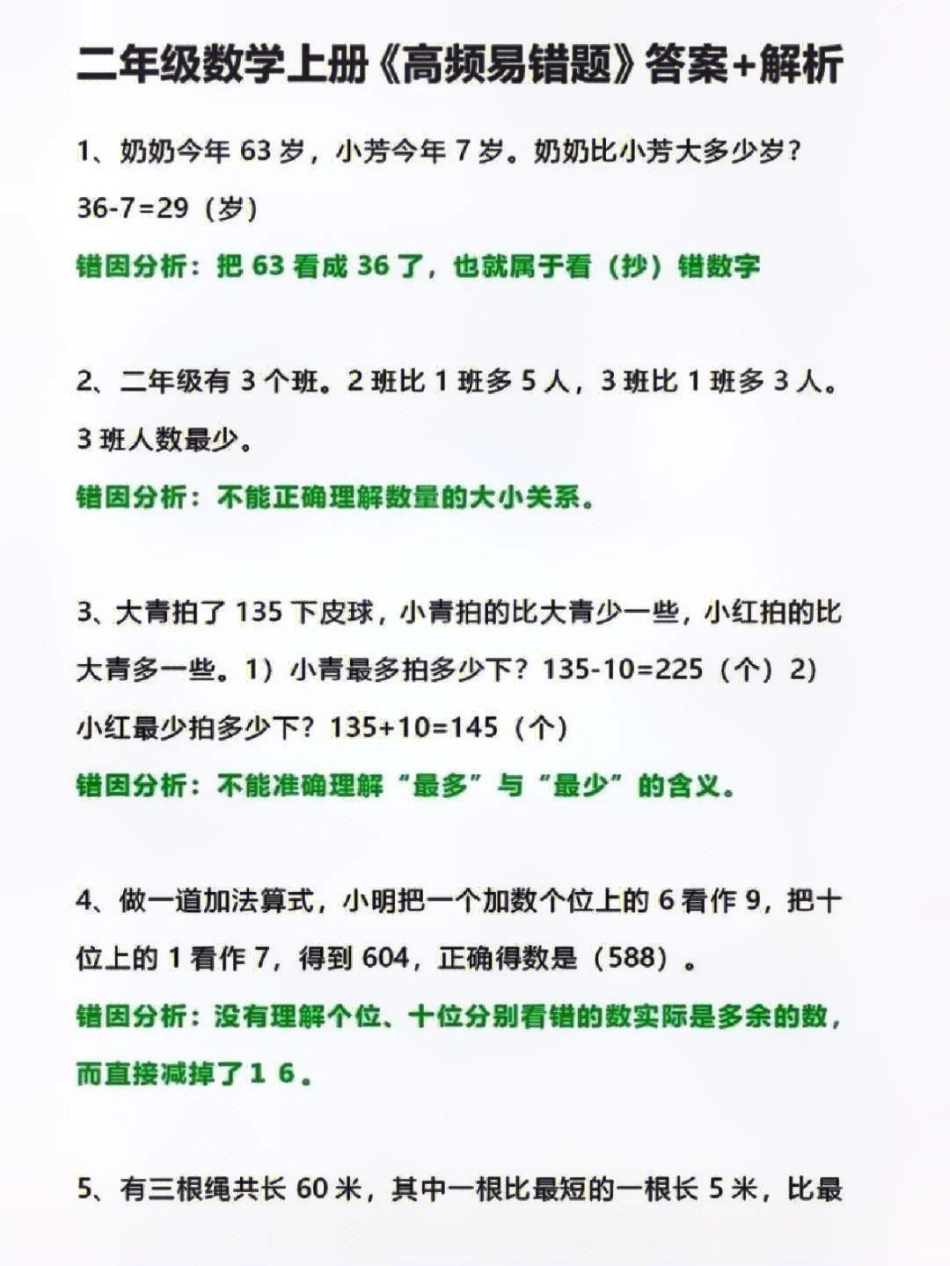 二年级上册数学高频考点易错应用题汇总练习  教育 知识点总结 小学数学解题技巧.pdf_第1页