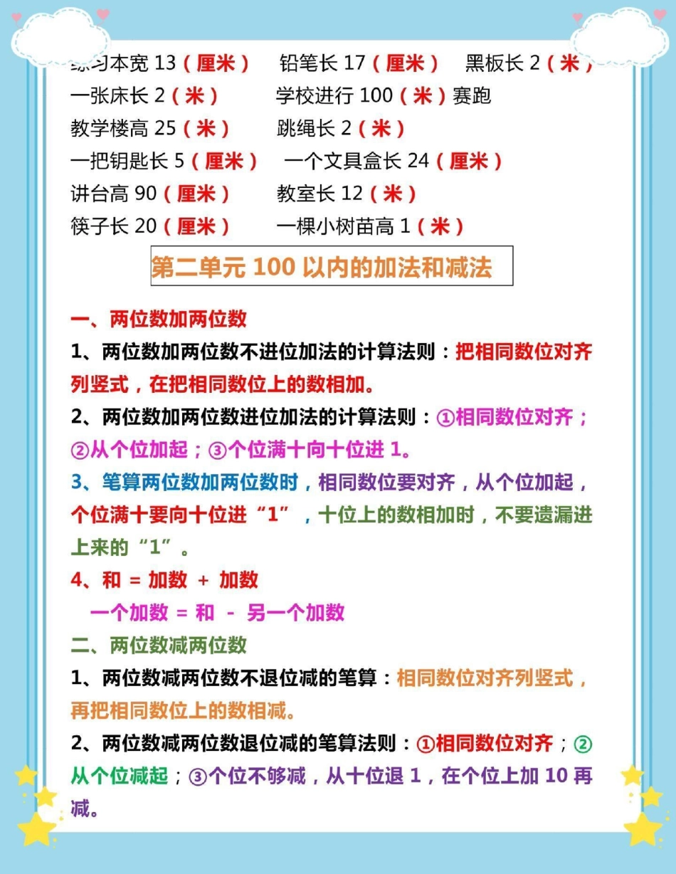 二年级上册数学知识点汇总。二年级数学 知识点总结 数学 必考考点 二年级上册数学.pdf_第3页