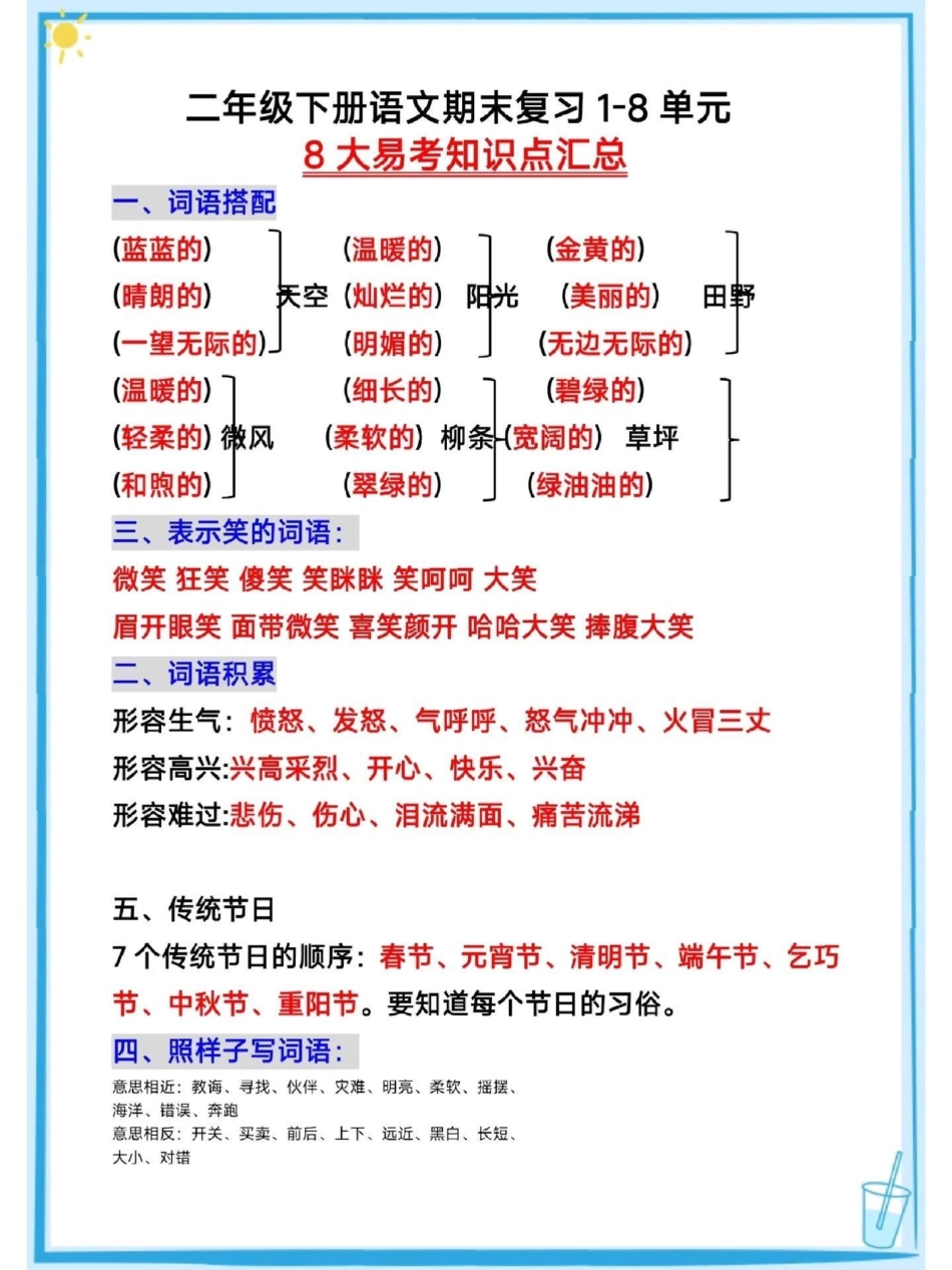 二年级上册语文1-8单元期末复习。期末复习 小学语文知识点 二年级语文下册   热点 创作者中心.pdf_第2页