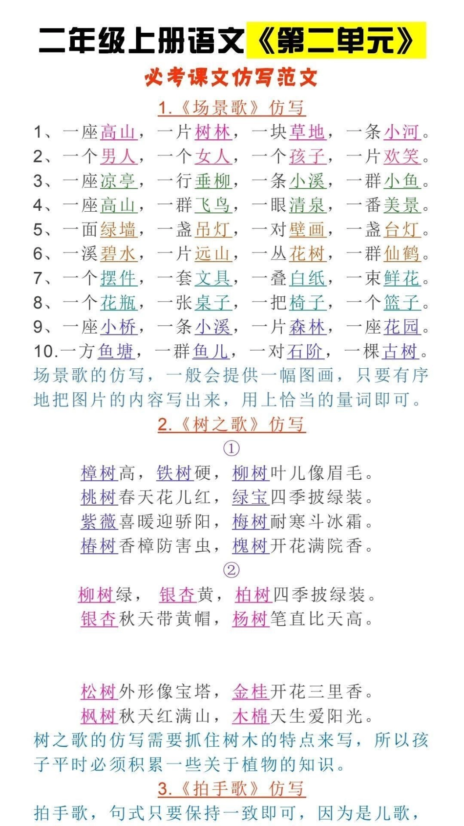 二年级上册语文第二单元必考课文仿写练习小学语文资料分享   小学知识点归纳.pdf_第1页