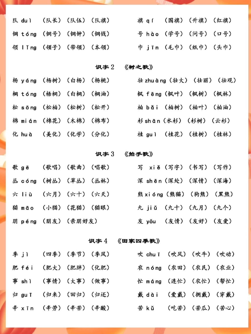 二年级上册最新版生字组词。语文 同步生字 二年级 生字组词 二年级上册语文.pdf_第3页