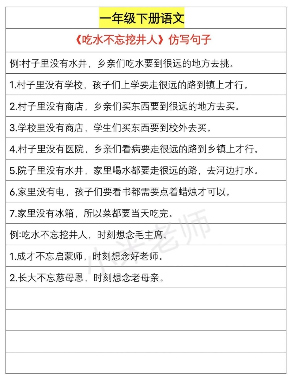 感谢我要上热门➭  一年级下册语文 仿写句子   一年级必考仿写句子，家长一定要为孩子保存.pdf_第2页