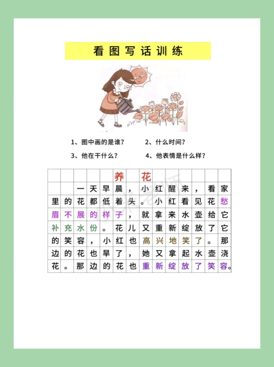 一年级 必考考点 看图写话 家长为孩子保存练习可打印.pdf_第3页