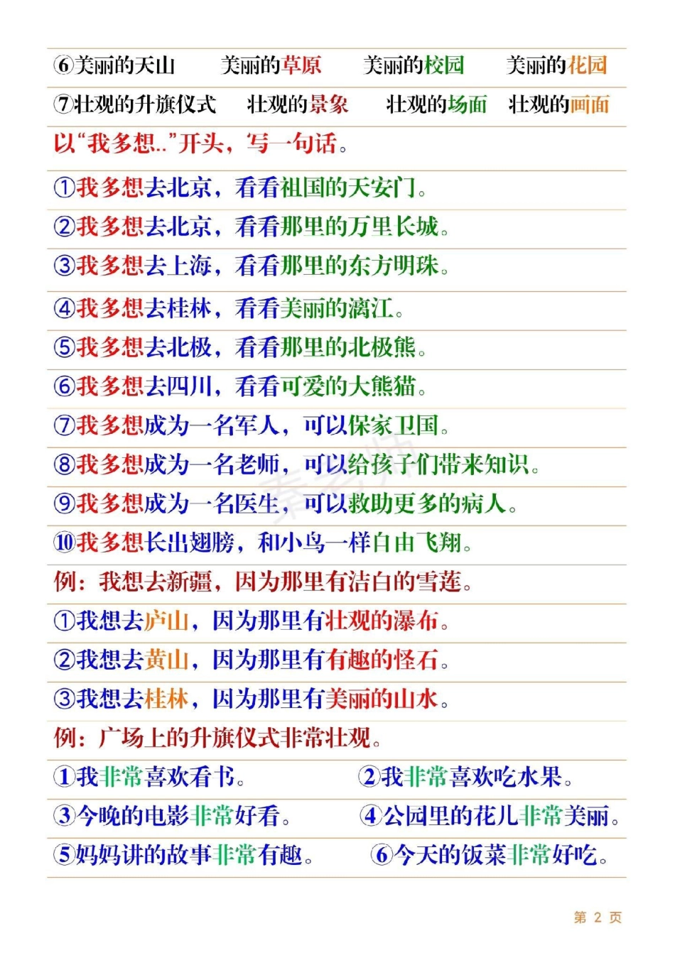 一年级 小学电子版学习资料 语文 仿写句子 词语搭配 词语 造句.pdf_第2页