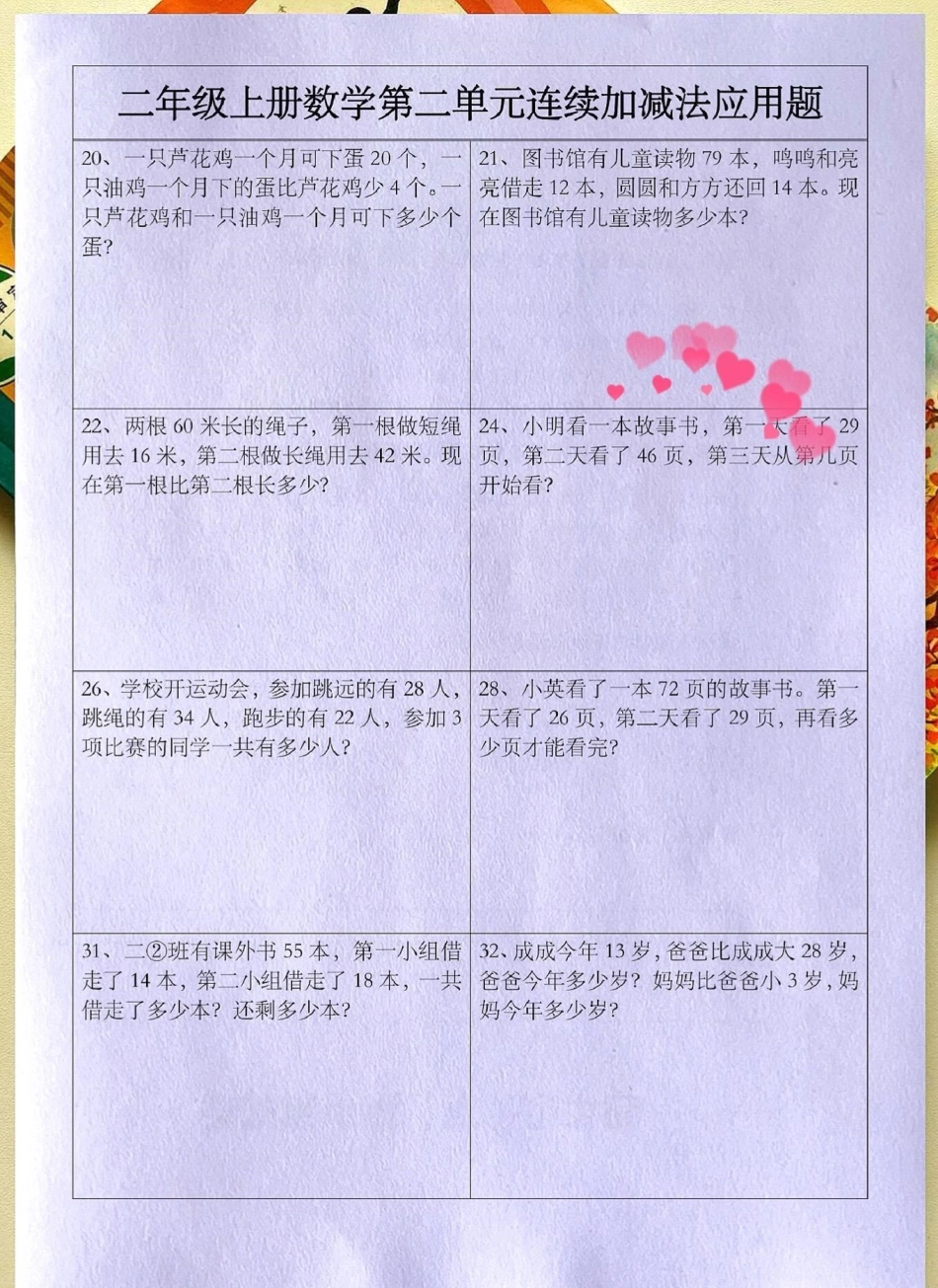 二年级数学上册第二单元连加连减应用题。丢出一条图文锦囊 二年级上册数学 人教版 易错题数学 应用题.pdf_第3页