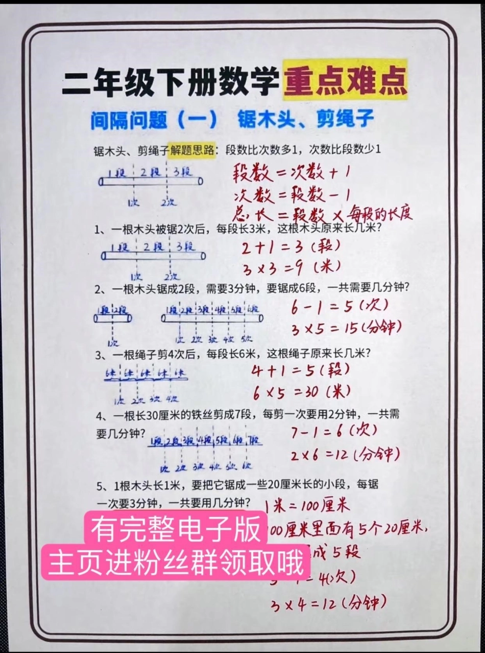 二年级数学下册 重点难点。二年级  寒假充电计划 2023寒假 二年级数学.pdf_第1页