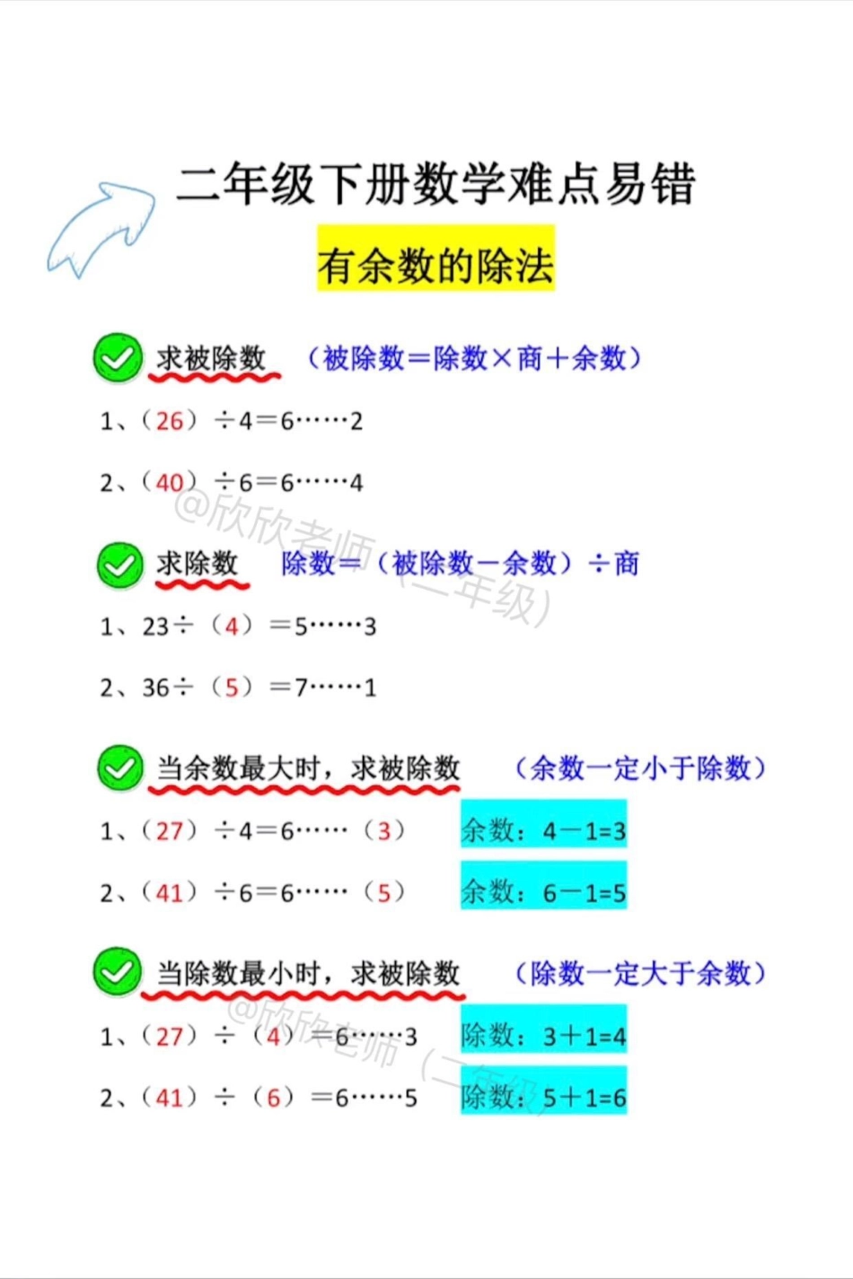 二年级数学下册 重点难点。二年级 二年级数学下册 有余数的除法 除法 寒假充电计划.pdf_第1页