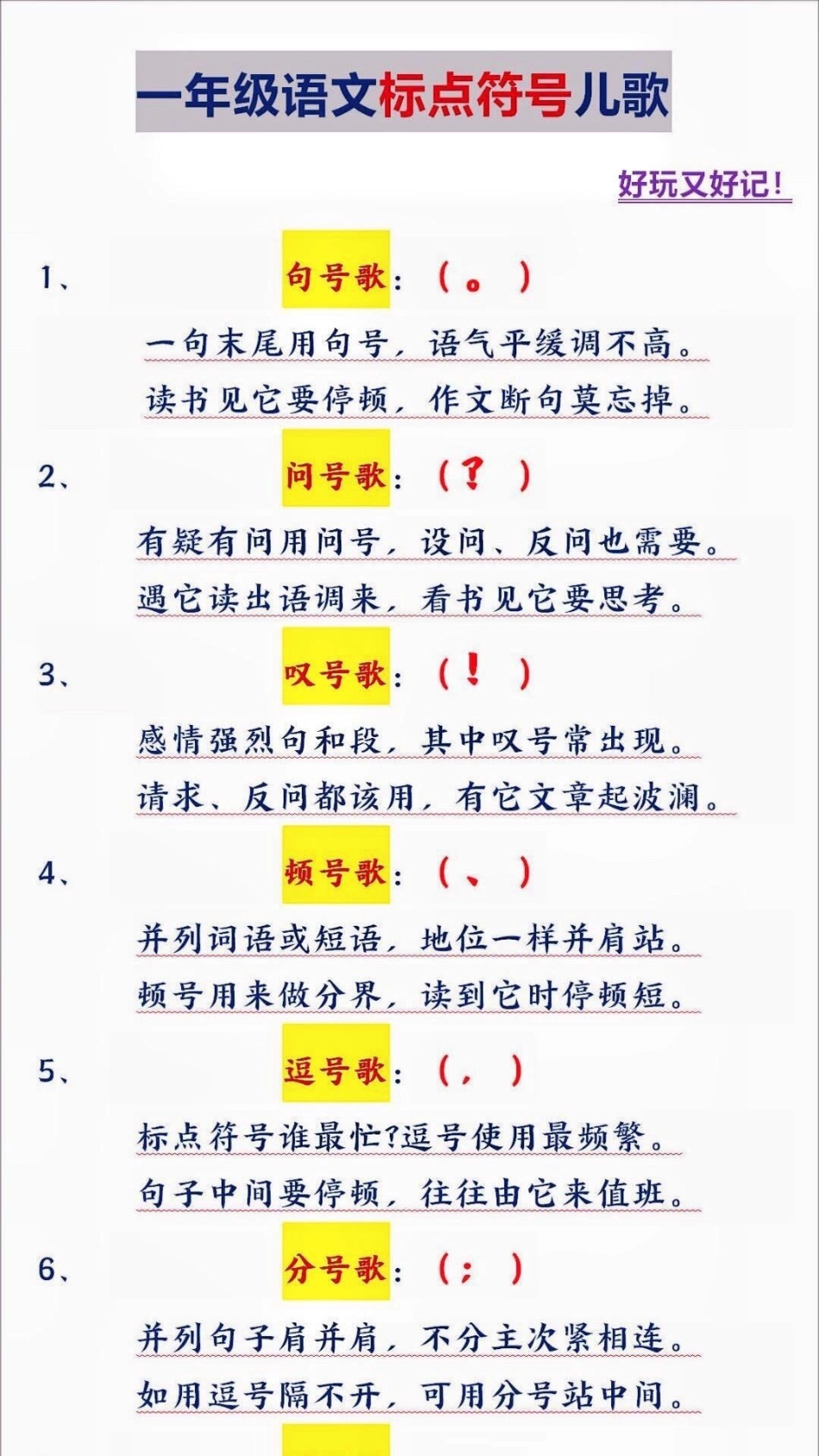 一年级必须会的标点符号运用。一年级必须掌握的标点符号，标点符号很重要，小盆友们一定要学会怎样使用标点符号。标点符号 标点符号学习 一年级语文  教育.pdf_第1页