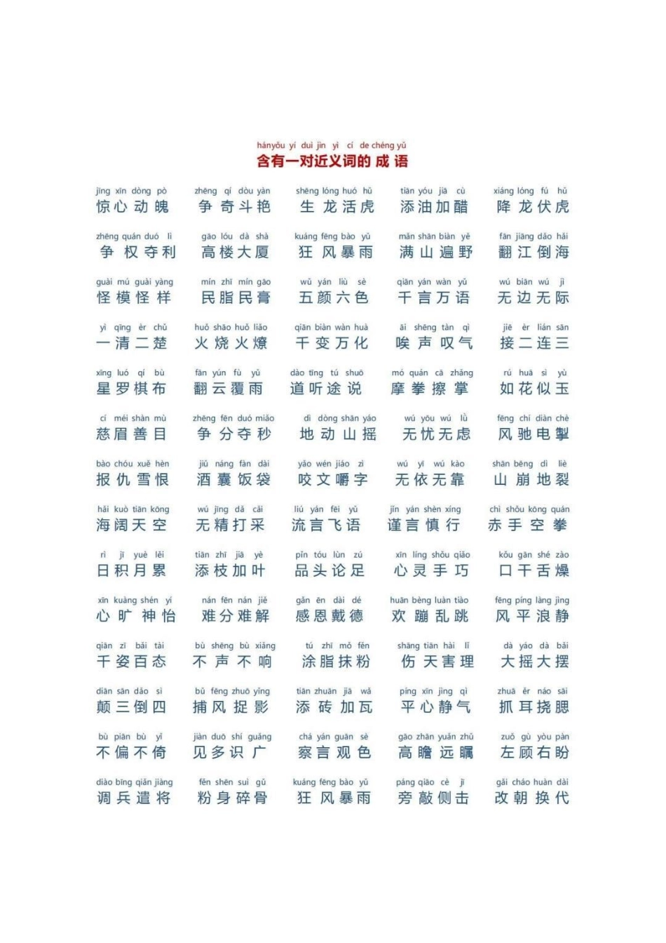 一年级词语大全 有它就够了。一年级下册 知识分享 成语大全 成语 寒假.pdf_第3页