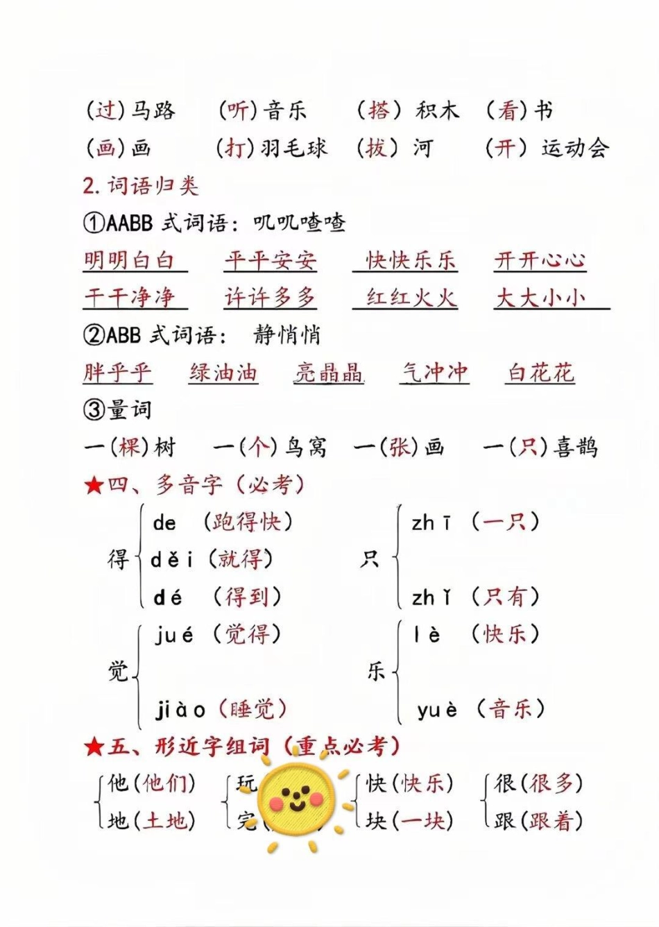 一年级第三单元考点汇总来啦！一年级第三单元考点汇总，全是重点，掌握这四叶纸，考试98+。一年级 语文 一年级重点知识归纳 一年级语文下册 第三单元.pdf_第2页