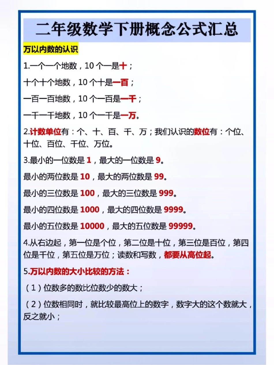 二年级数学下册公式汇总。 知识点总结 二年级数学 学霸秘籍 高考加油  来客官方助推官 创作者中心 热点宝.pdf_第3页