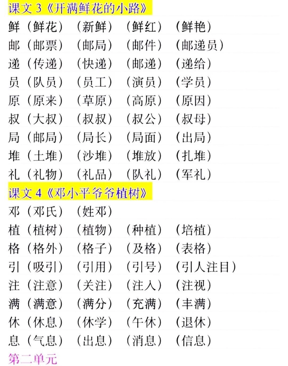 二年级下册语文生字整理归纳小学语文 学习 教育 语文 二年级.pdf_第2页