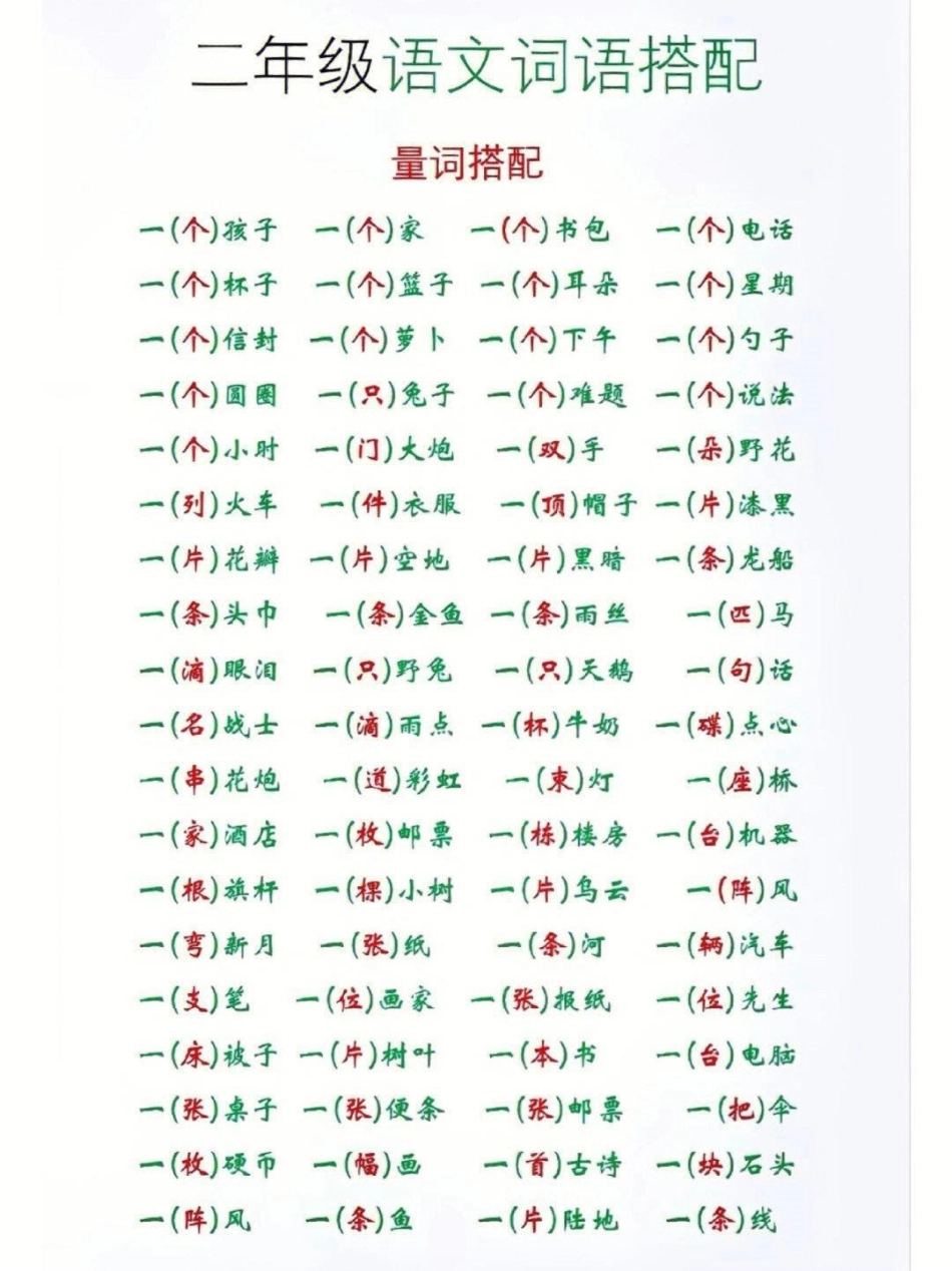 二年级语文词语搭配归类 学习 小学知识点归纳 知识点总结.pdf_第1页