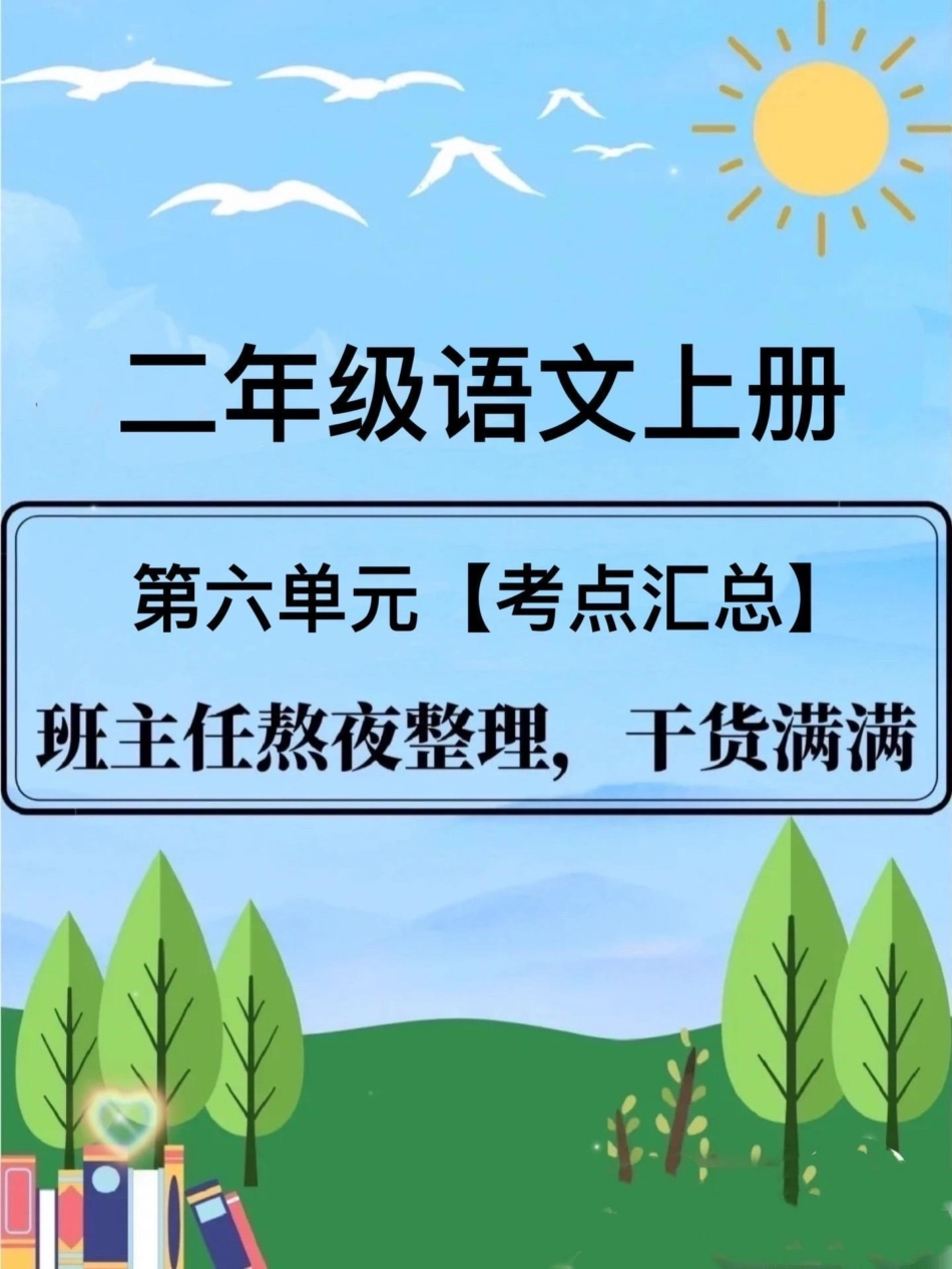 二年级语文上册。二年级上册语文 第六单元【考点汇总】二年级上册语文 二年级 必考考点  看图写话.pdf_第1页