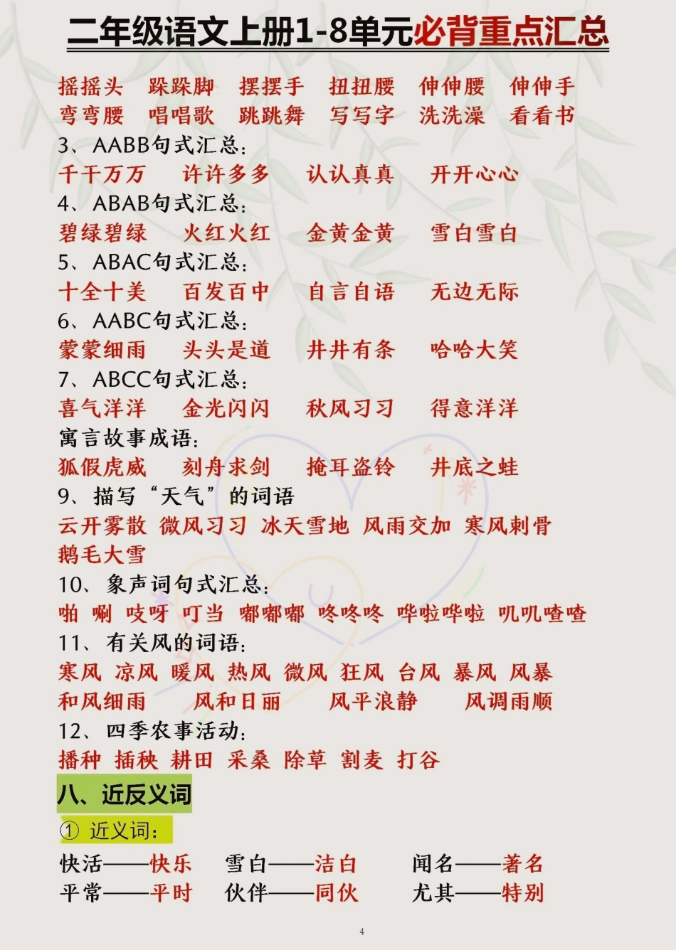 二年级语文上册1~8单元全册重点总结二年级上册语文 二年级语文上册知识归纳 二年级语文上册 知识点总结.pdf_第3页